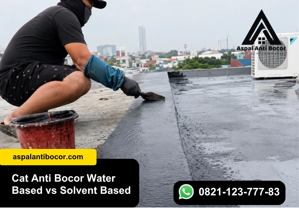 Perbandingan cat anti bocor water based dan solvent based pada dak beton rumah