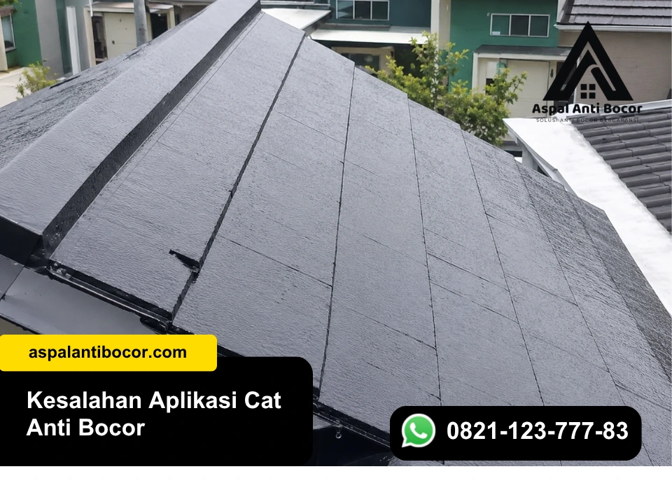 Permukaan dak beton yang masih kotor sebelum aplikasi cat anti bocor