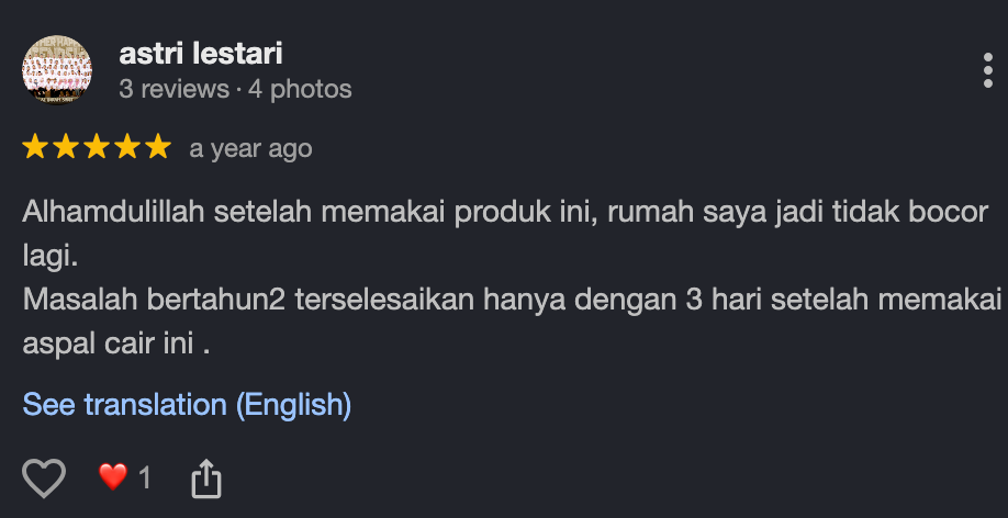 testimoni 2 - aspal cair ant bocor